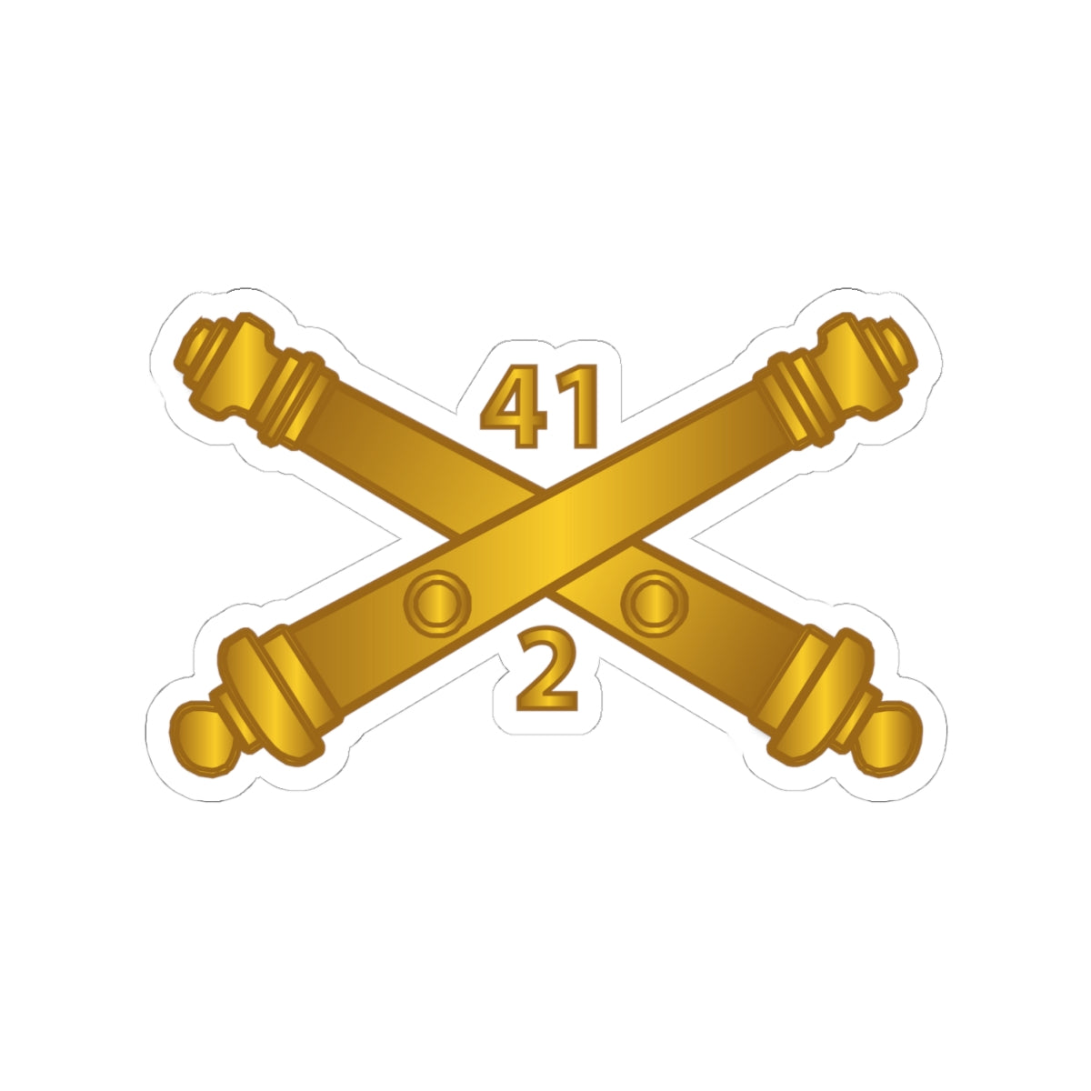 Kiss-Cut Stickers - Army - 2nd Bn 41st Artillery  w Branch X 300
