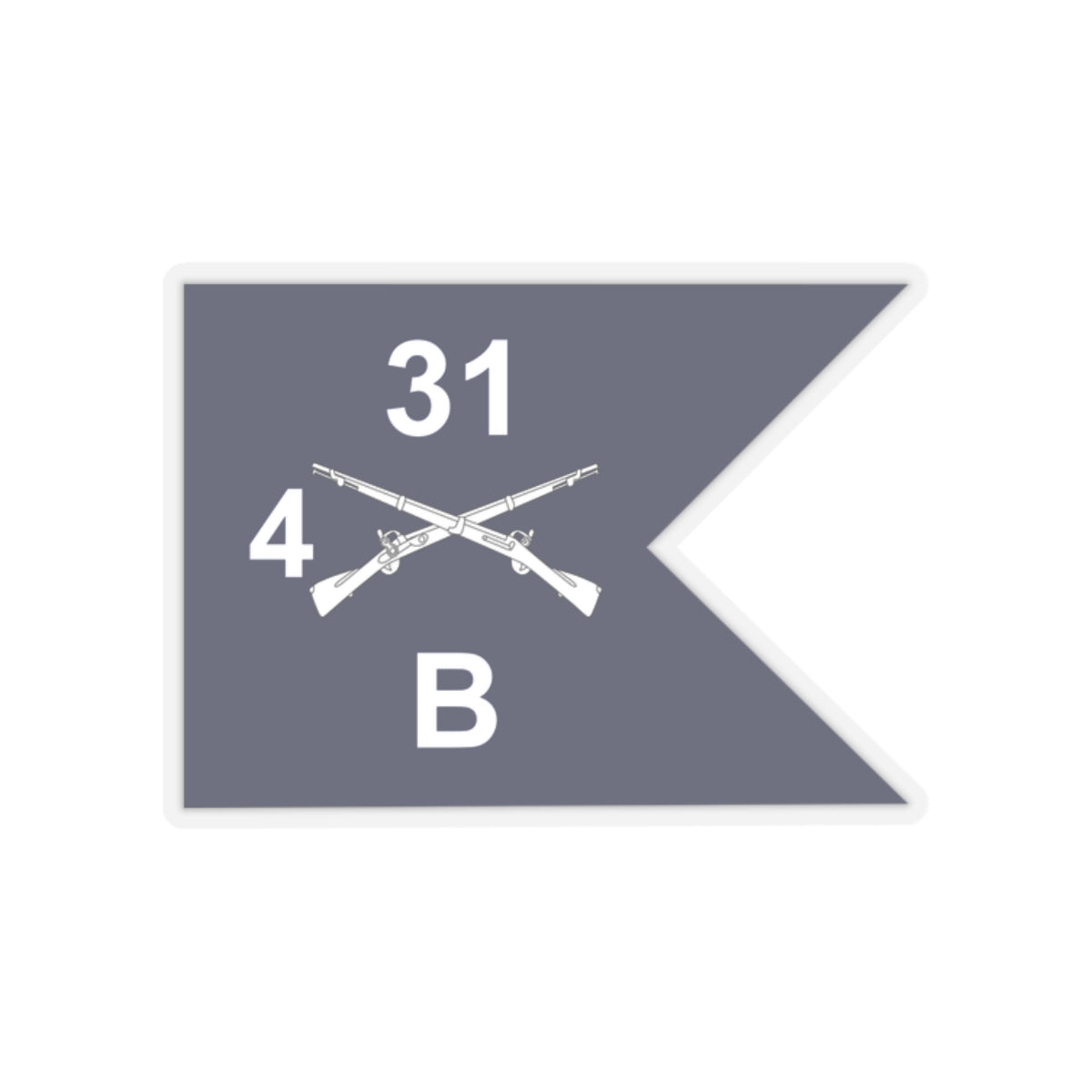 Kiss-Cut Stickers - Army - Bravo Company, 4th Battalion, 31st Infantry Regiment - Guidon X 300