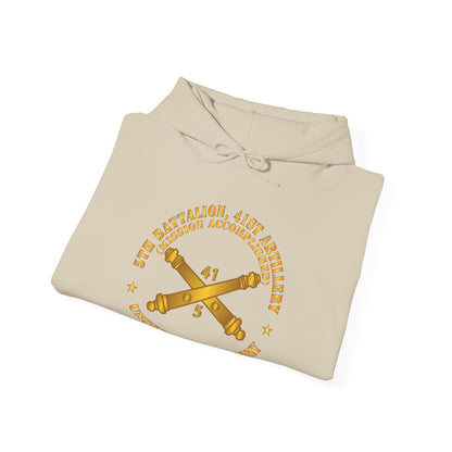 Unisex Heavy Blend™ Hooded Sweatshirt - 5th Bn 41st Artillery - Mission Accomplished - US Army  w Branch X 300