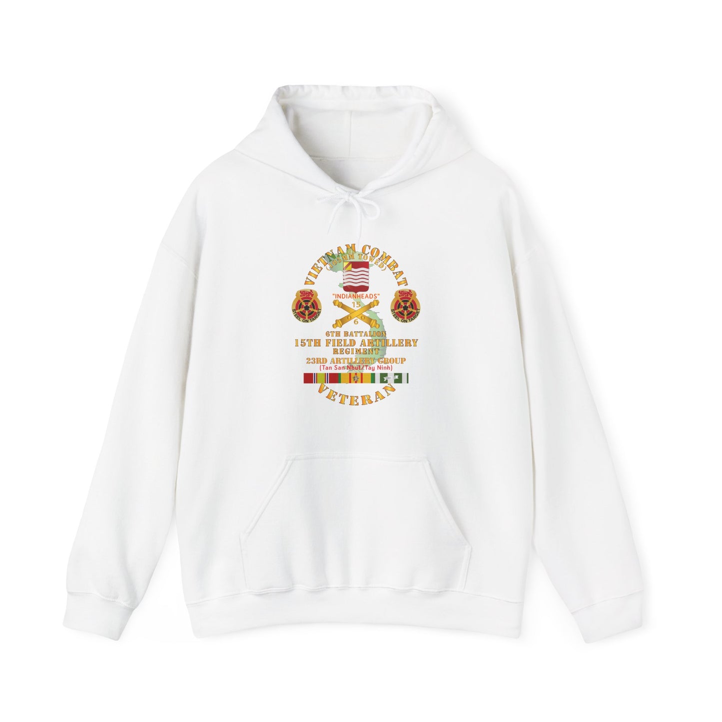 Unisex Heavy Blend™ Hooded Sweatshirt - Army - Vietnam Combat Vet - 6th Bn 15th Artillery - 23rd Artillery Group w105mm