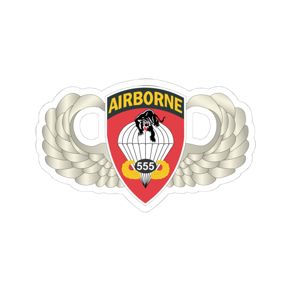 Airborne badge with wings on a white background