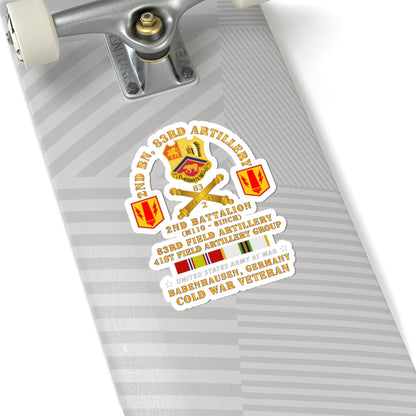 Kiss-Cut Stickers - Army - 2nd Bn 83rd Artillery - 41st FA Gp - Babenhausen Germany w COLD SVC