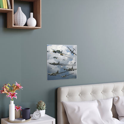 Indoor and Outdoor Silk Posters - German jet fighters attacking US bombing formations