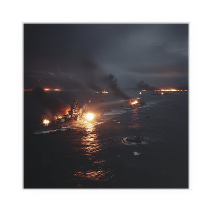Indoor and Outdoor Silk Posters - WWII Suda Straights Battle