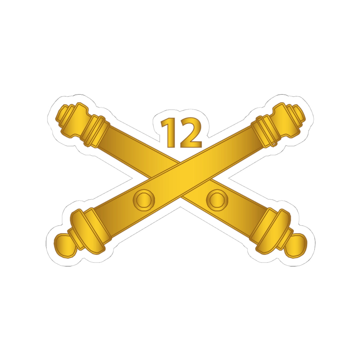 Kiss-Cut Stickers - Army - 12th Field Artillery Regt - Artillery Br wo Txt