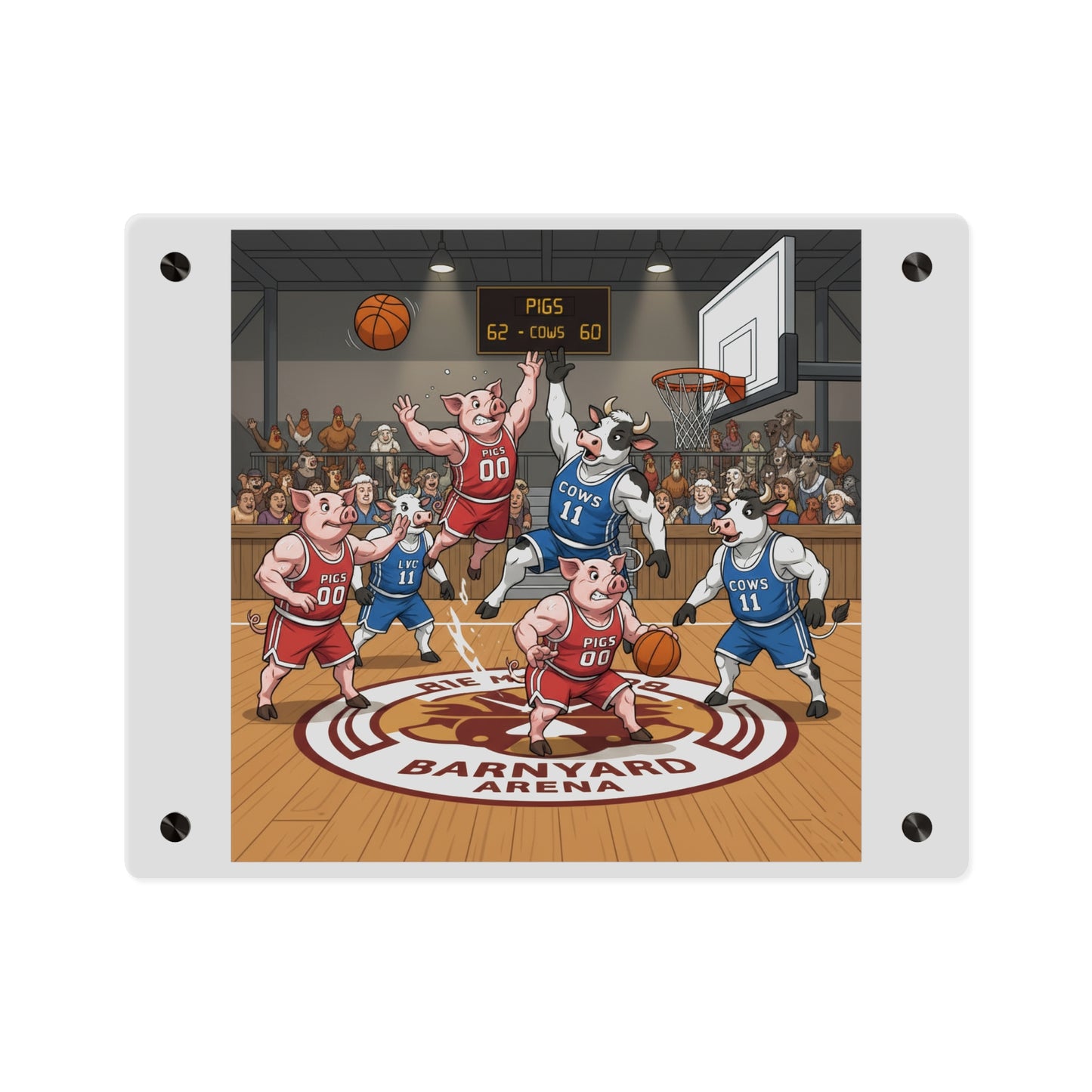 Acrylic Wall Art Panel - Pigs vs Cows
