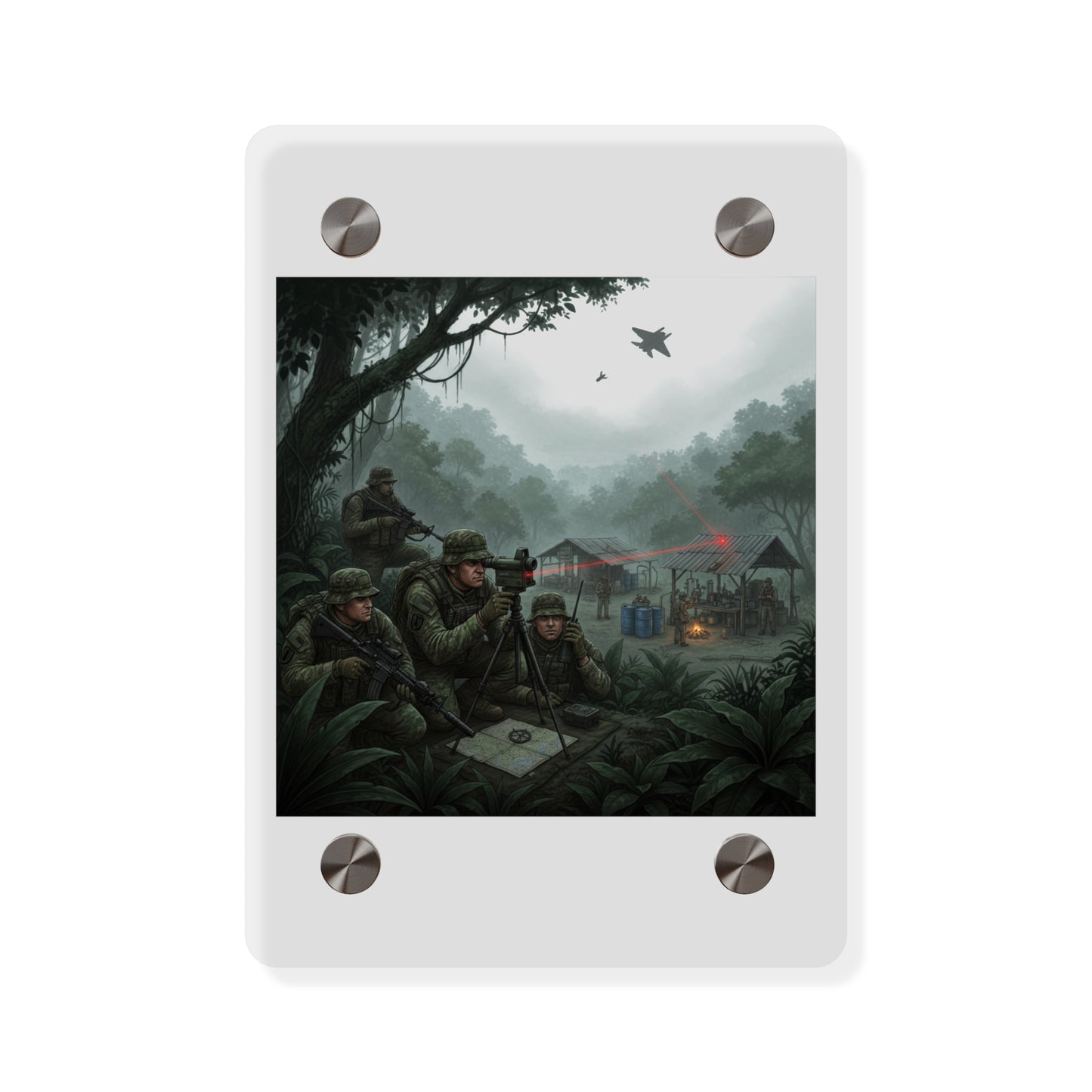 Acrylic Wall Art Panel - SOF Team Hitting a Jungle Drug Lab