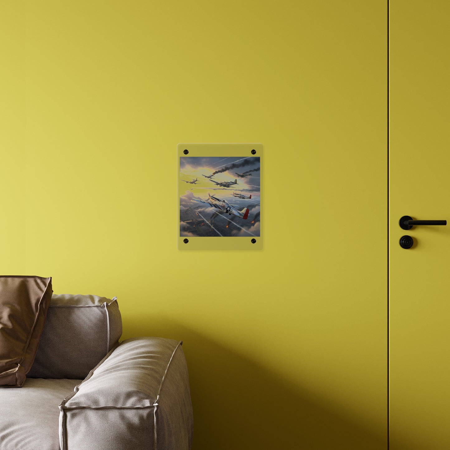 Acrylic Wall Art Panel - Red Tails in Action