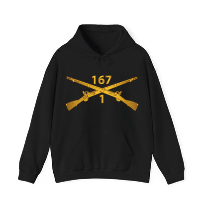 Unisex Heavy Blend™ Hooded Sweatshirt - Army - 1st Batalion, 167th Infantry Regiment - Inf Branch wo Txt X 300