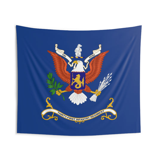 Indoor Wall Tapestries - 31st Infantry Regiment - Pro Patria - Regimental Colors Tapestry