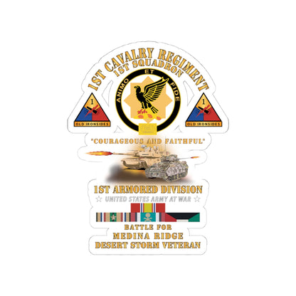 Kiss-Cut Stickers - Army - 1st Squadron 1st Cavalry Regiment - 1st AD - Battle Medina Ridge w M1 - M2 - D
