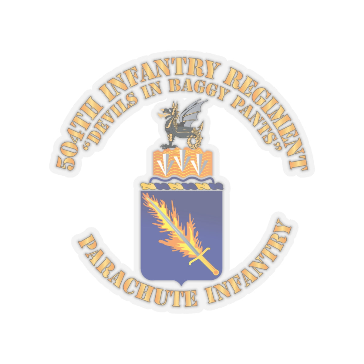 Kiss-Cut Stickers - Army - COA - 504th Infantry Regiment