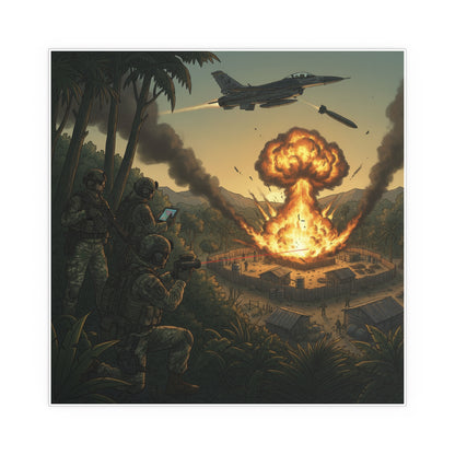 Indoor and Outdoor Silk Posters - Jungle Drug Lab Destruction w Explosions
