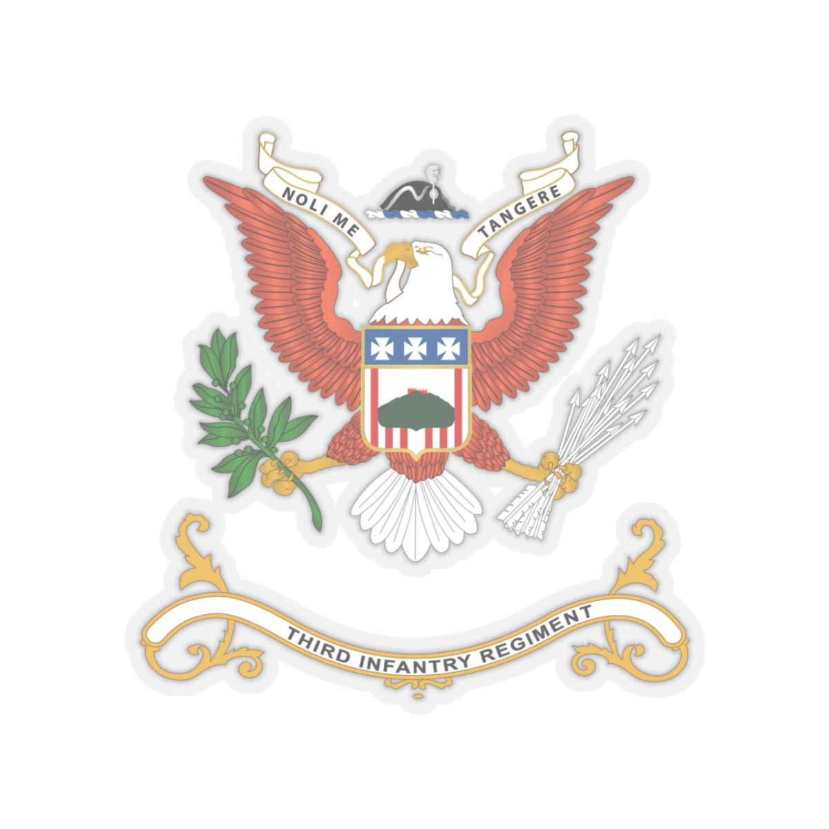 Kiss-Cut Stickers - Army - Regimental Colors -3rd Infantry wo Flag X 300