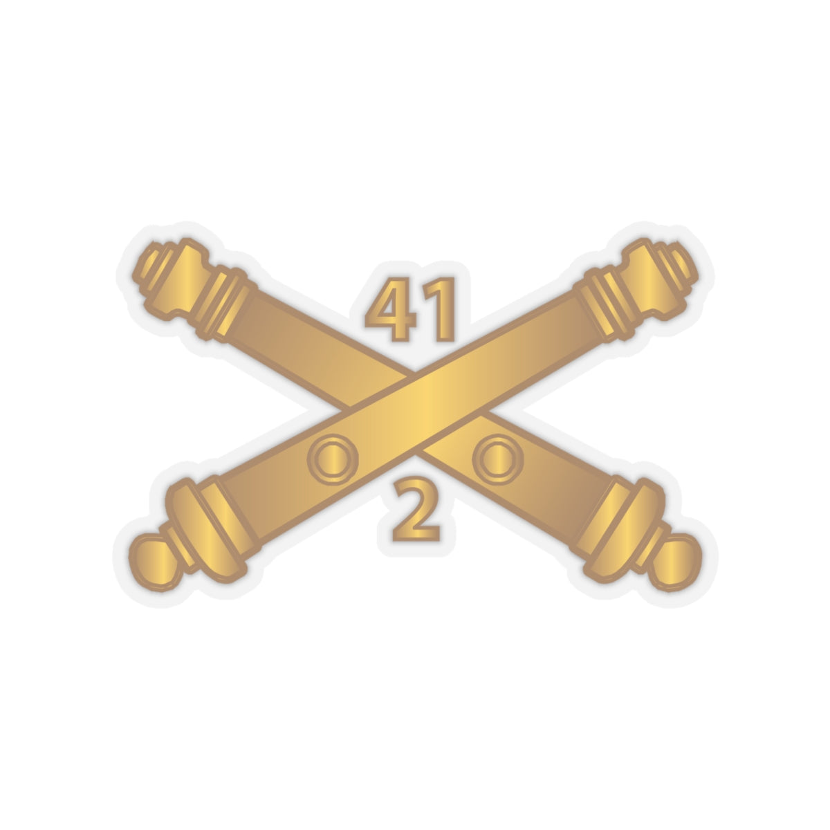 Kiss-Cut Stickers - Army - 2nd Bn 41st Artillery  w Branch X 300