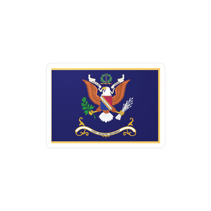 Kiss-Cut Vinyl Decals - Army - Regimental Colors - 2nd Infantry Regiment  - DO NOT TOUCH ME-1 - Flag w Fringe X 300