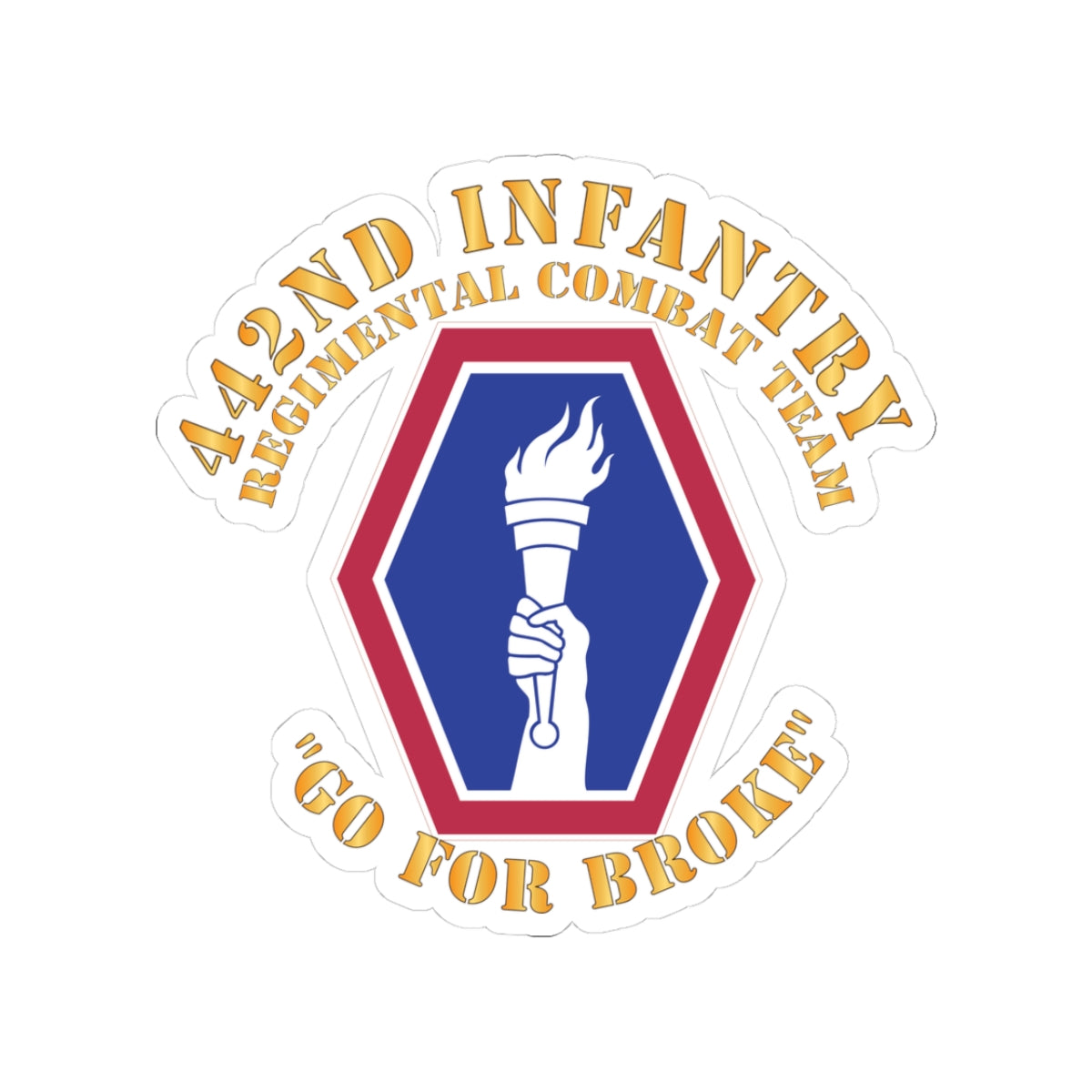 Kiss-Cut Stickers - Army - 442nd Infantry Regimental Combat Team