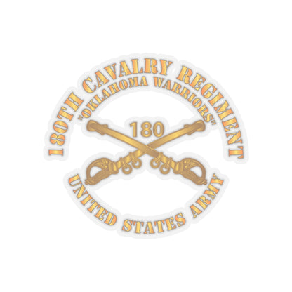 Kiss-Cut Stickers - Army - 180th Cavalry Regiment Branch - Oklahoma Warriors - US Army X 300