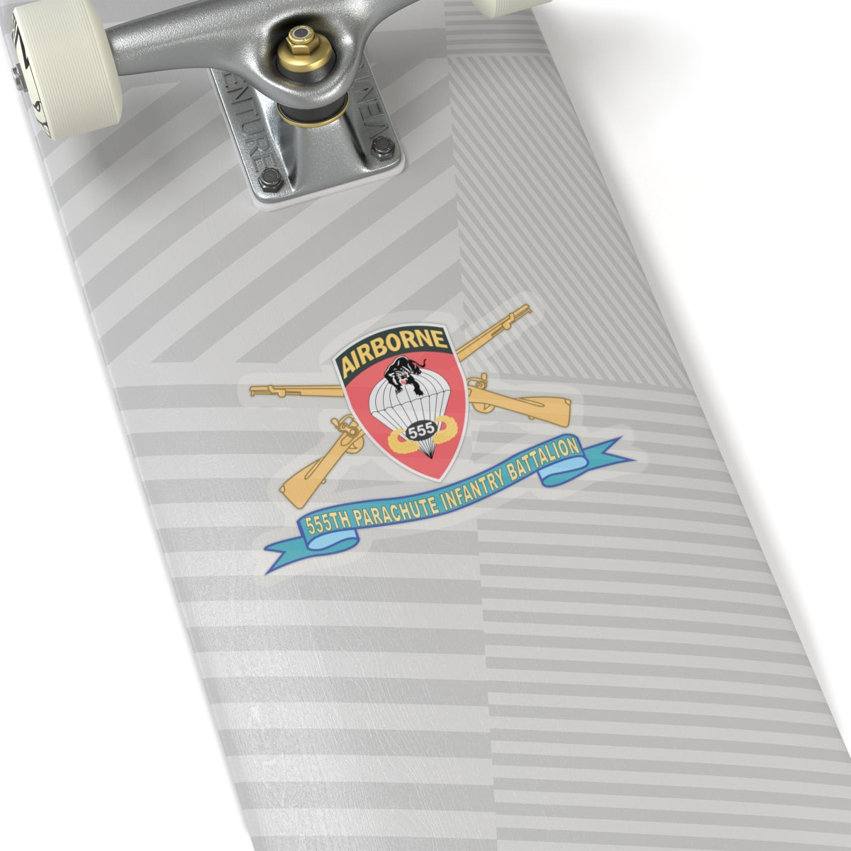 Kiss-Cut Stickers - Army - 555th Parachute Infantry Battalion - SSI w Br - Ribbon