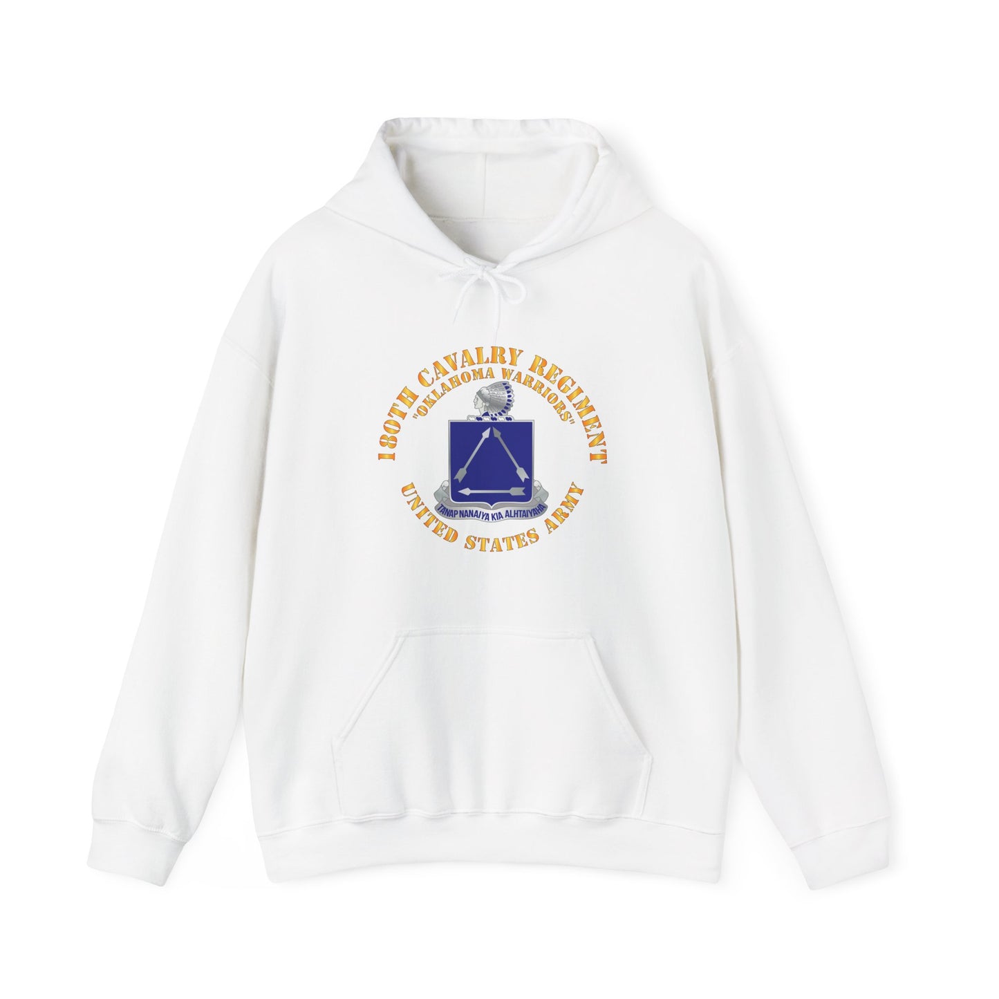 Unisex Heavy Blend™ Hooded Sweatshirt - Army - 180th Cavalry Regiment - Oklahoma Warriors - US Army X 300