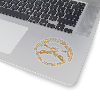 Kiss-Cut Stickers - Army - 1st Squadron, 303rd Armored Cavalry Regiment Branch - Always Ready and Fearless - US Army X 300