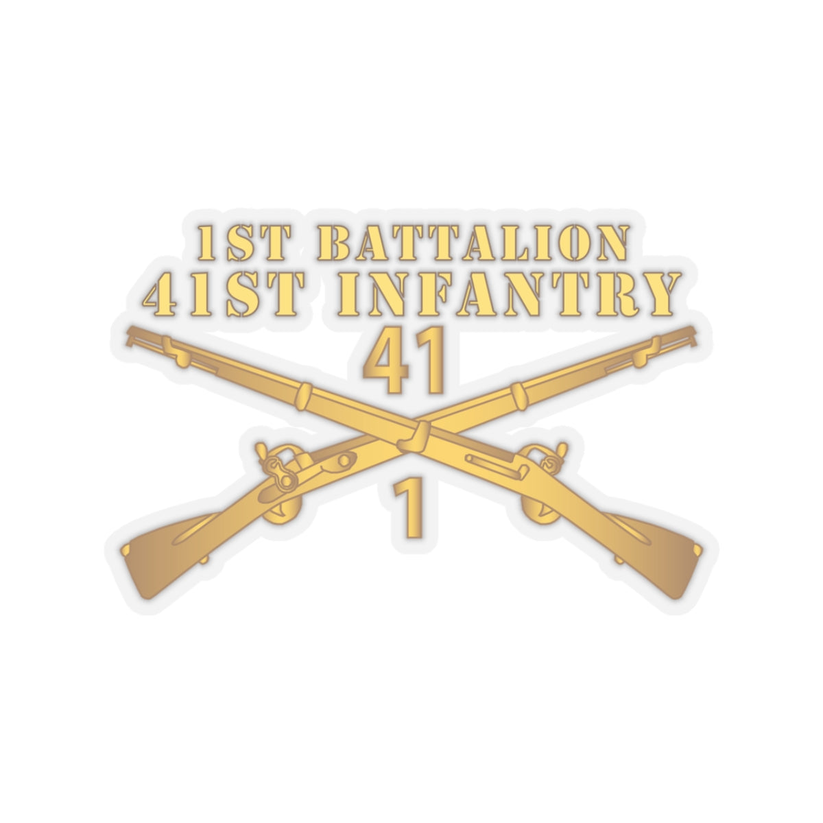 Kiss-Cut Stickers - Army - 1st Bn 41st  Infantry X 300 - Hat