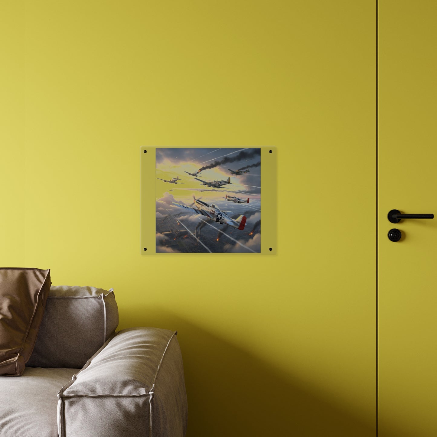 Acrylic Wall Art Panel - Red Tails in Action