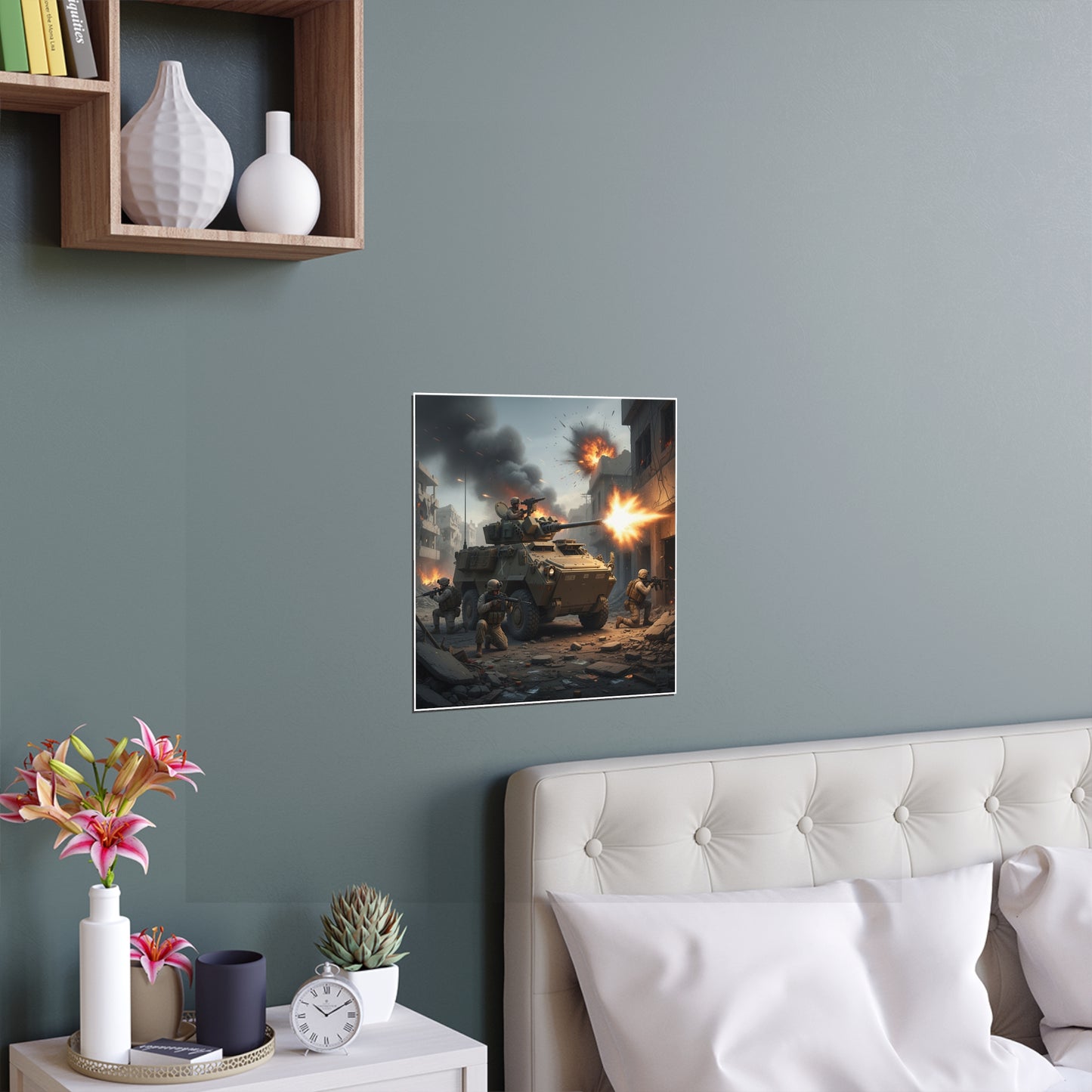 Indoor and Outdoor Silk Posters - Marine LAV in support of the 2nd Battle of Fallujah