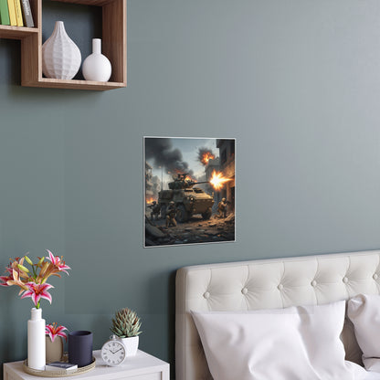 Indoor and Outdoor Silk Posters - Marine LAV in support of the 2nd Battle of Fallujah