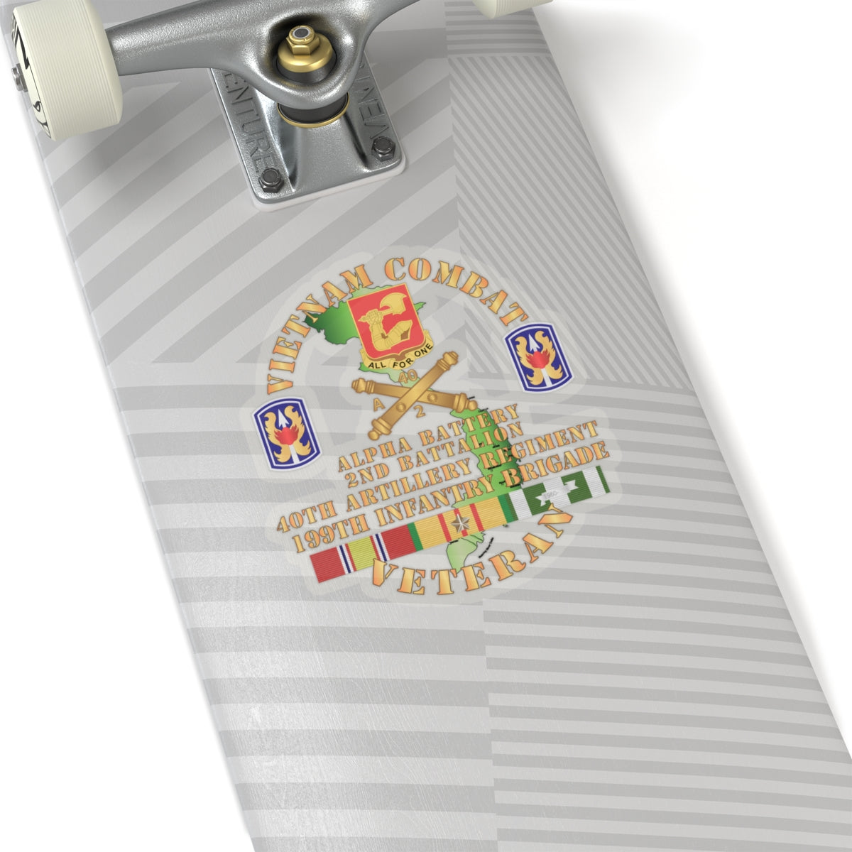 Kiss-Cut Stickers - Army - Vietnam Combat Vet - Alpha Battery, 2nd Bn 40th Artillery - 199th Infantry Bde  - VN  SVC