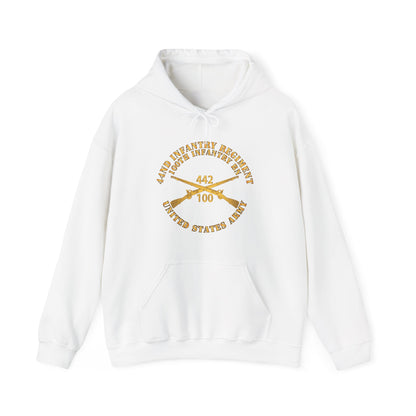 Unisex Heavy Blend™ Hooded Sweatshirt - Army - 442nd Infantry Regiment - 100th Infantry Battalion - US Army w Br X 300