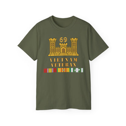 Unisex Ultra Cotton Tee - Army - 69th Engineer Battalion - ENG Branch - Vietnam Vet w VN SVC X 300