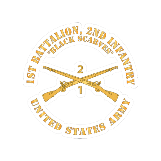 Kiss-Cut Stickers - Army - 1st Battalion, 2nd Infantry Regiment Branch - Black Scarves - US Army