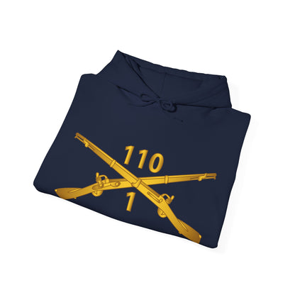Unisex Heavy Blend™ Hooded Sweatshirt - Army -  1st Battalion, 110th Infantry Regiment - Inf Branch wo Txt X 300