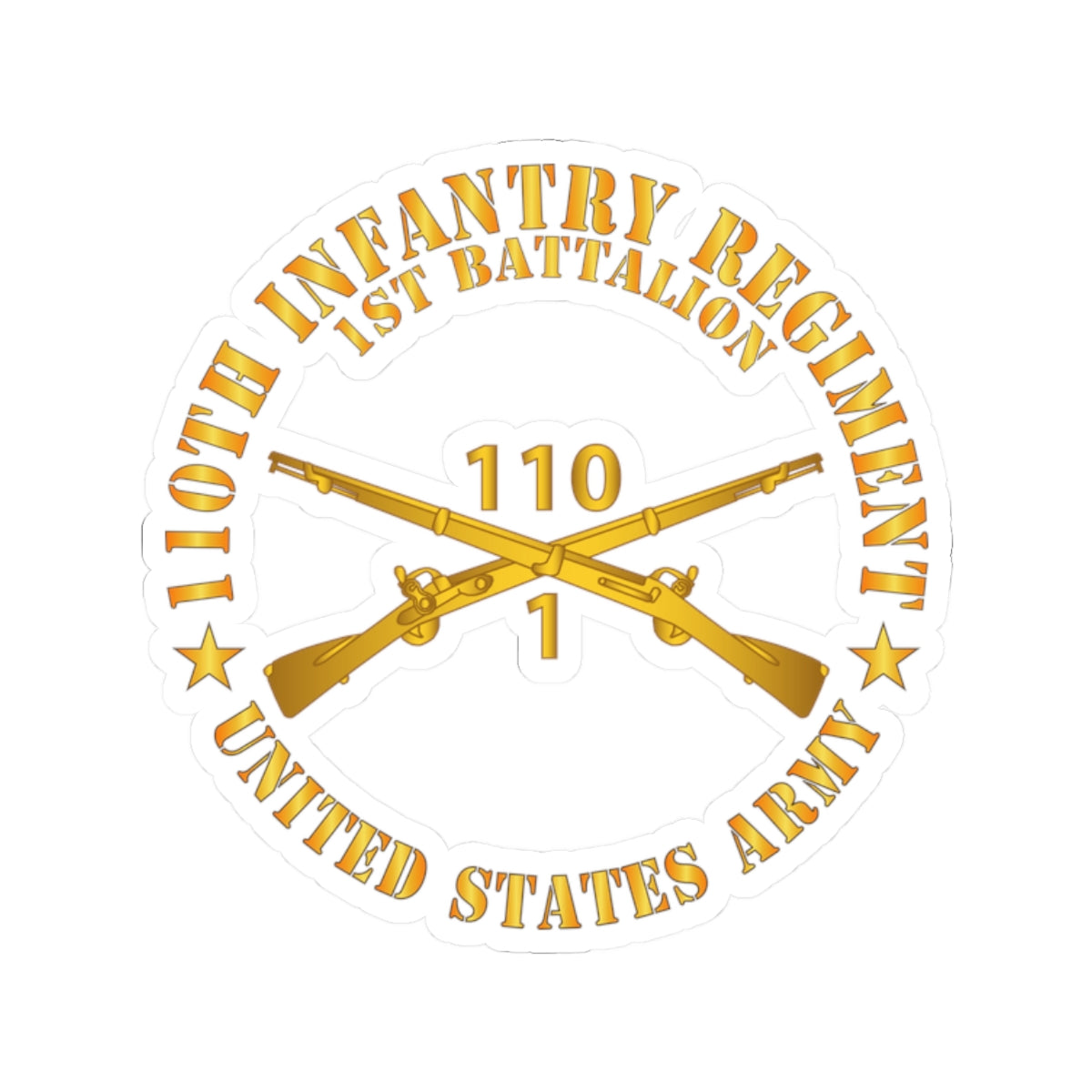 Kiss-Cut Stickers - Army - 1st Battalion, 110th Infantry Regiment - Br  X 300