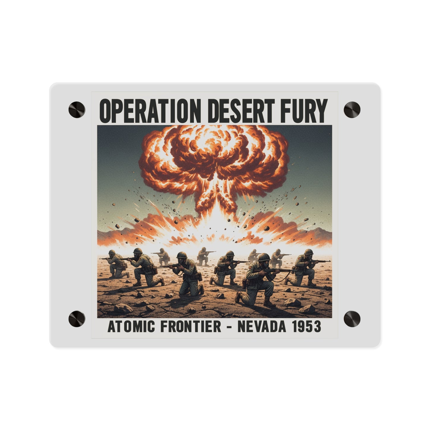 Acrylic Wall Art Panel - Atomic Testing in Nevada Desert Operation Fury