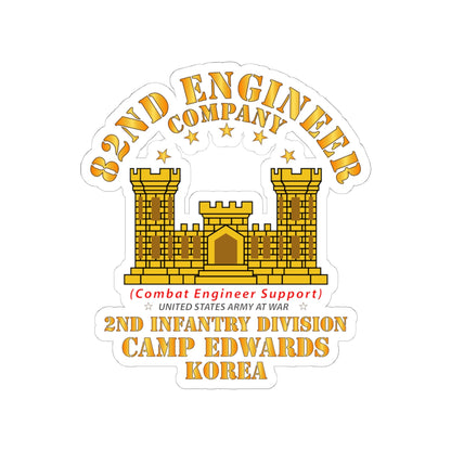 Kiss-Cut Stickers - Army - 82nd Engineer Company  - Camp Edwards -  Korea