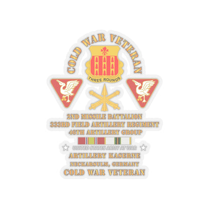 Kiss-Cut Stickers - Army - Cold War Vet - 2nd Missile Bn, 333rd Artillery 46th Artillery Group - Germany - 7th US Army  w COLD SVC