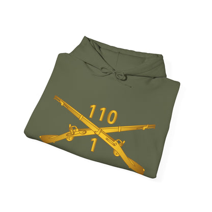 Unisex Heavy Blend™ Hooded Sweatshirt - Army -  1st Battalion, 110th Infantry Regiment - Inf Branch wo Txt X 300
