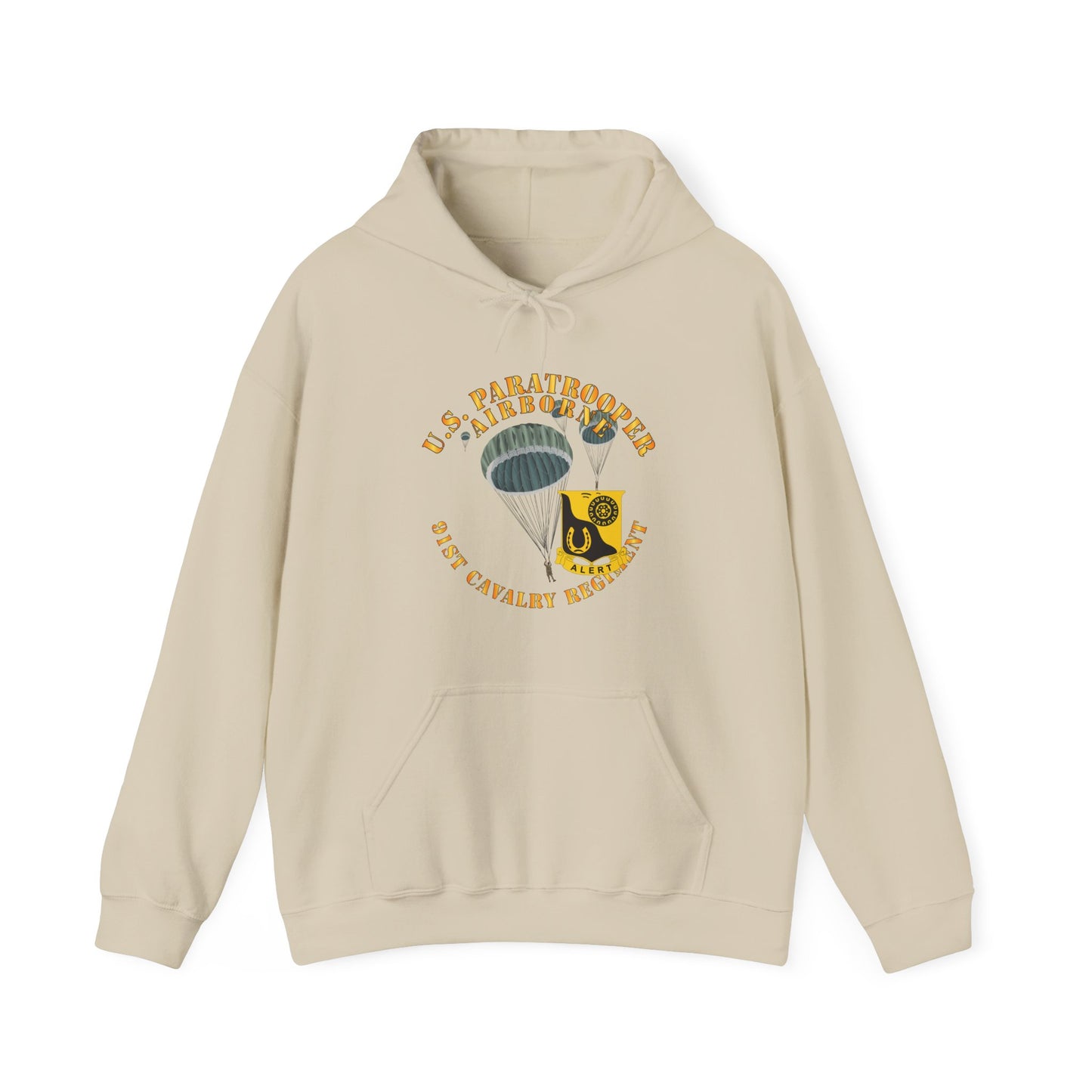 Unisex Heavy Blend™ Hooded Sweatshirt - Army - US Paratrooper - 91st Cavalry Regiment X 300