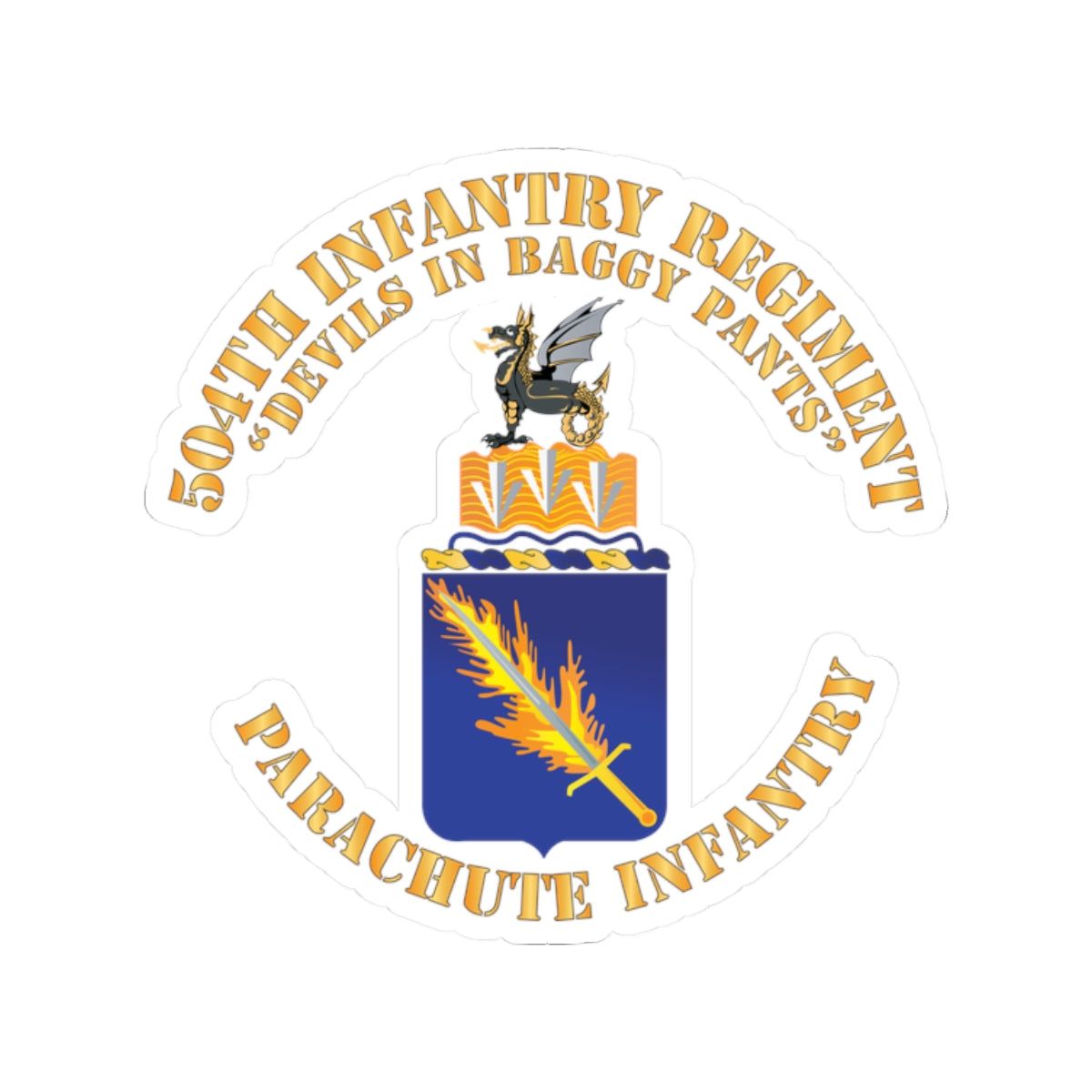 Kiss-Cut Stickers - Army - COA - 504th Infantry Regiment