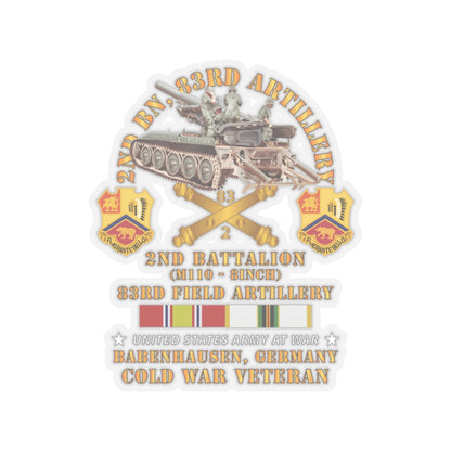 Kiss-Cut Stickers - Army - 2nd Bn 83rd Artillery w M110 - Babenhausen Germany w COLD SVC