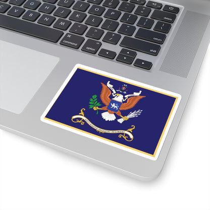 Kiss-Cut Stickers - Army - Regimental Colors - 68th Infantry Regiment  - VENTRE A TERRE Flag w Fringe X 300
