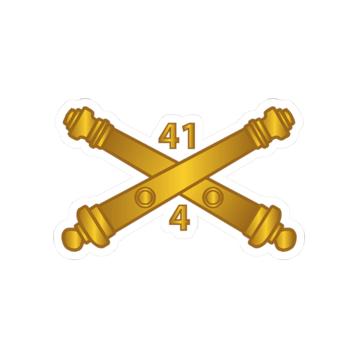Kiss-Cut Stickers - Army - 4th Bn 41st Artillery  w Branch X 300