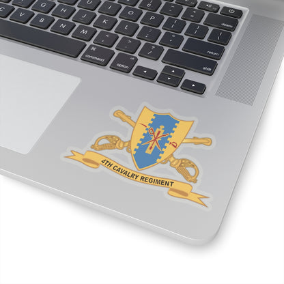 Kiss-Cut Stickers - Army - 4th Cavalry Regiment w Br - Ribbon