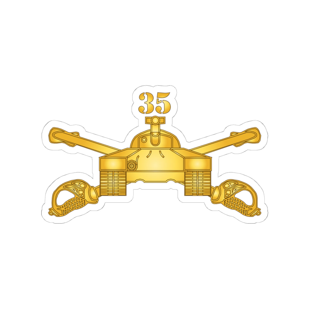 Kiss-Cut Stickers - Army -  35th Armor - Armor Branch wo Txt X 300