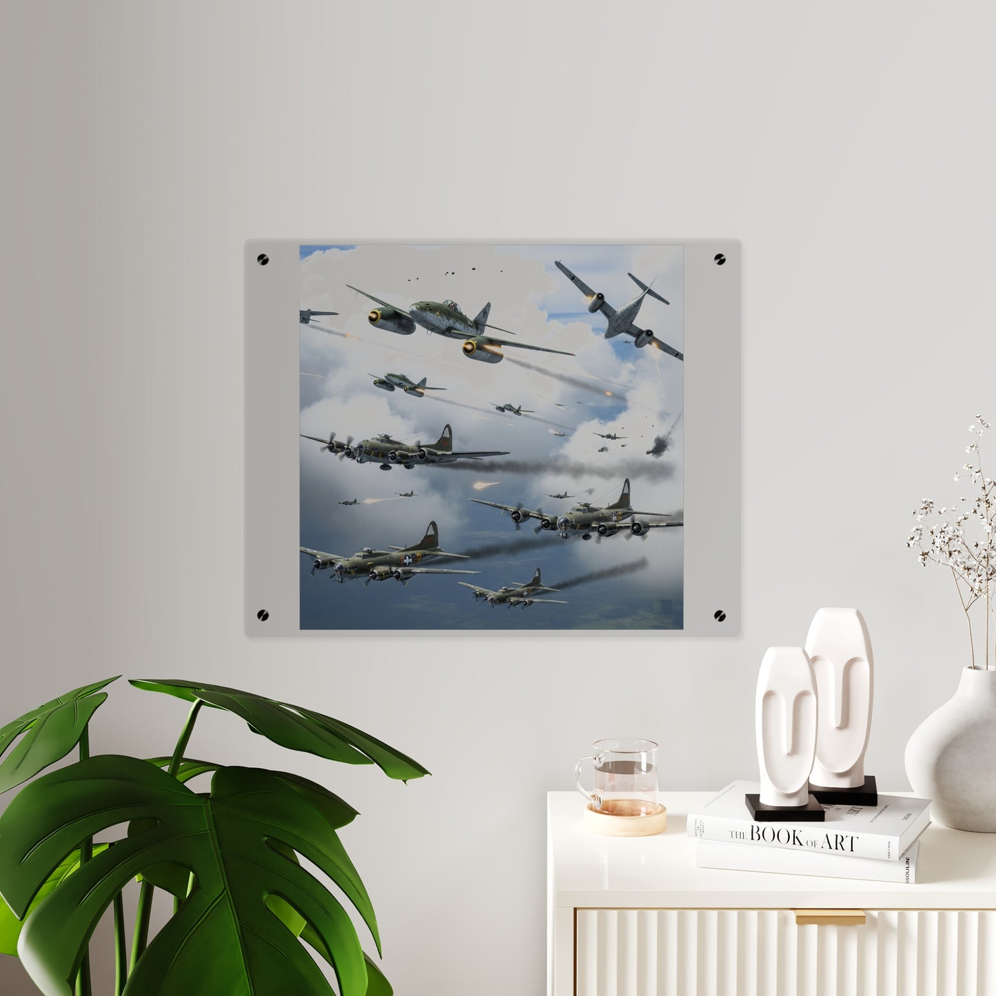 Acrylic Wall Art Panel - German jet fighters attacking US bombing formations