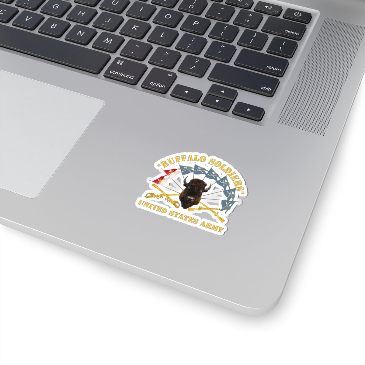 Kiss-Cut Stickers - Army - Buffalo Soldiers - Infantry - Cavalry Guidons w Buffalo Head - US Army
