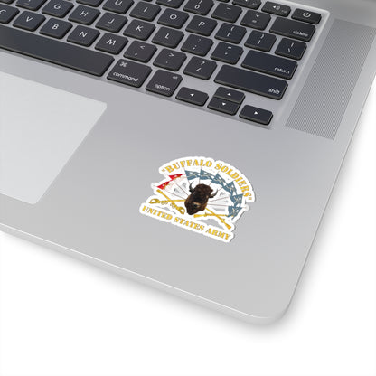 Kiss-Cut Stickers - Army - Buffalo Soldiers - Infantry - Cavalry Guidons w Buffalo Head - US Army