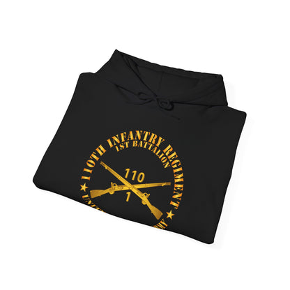 Unisex Heavy Blend™ Hooded Sweatshirt - Army - 1st Battalion, 110th Infantry Regiment - Br  X 300